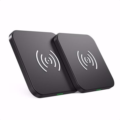 Picture of Choetech Choetech 10W Wireless Charger Pad (2 Pack) with 1.2M Micro USB Cables in Black