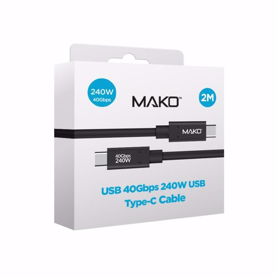 Picture of Mako Mako USB-C to USB-C Cable 240W USB 4.0 2M in Black